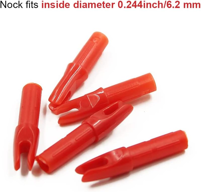 SOPOGER 50 Packs Archery Arrows Nocks - Arrow Inserts for Carbon Arrows .244/6.20mm Plastic Arrow Nocks for DIY Hunting Shooting - Image 2